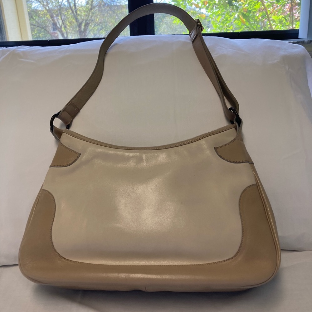 Vintage custom made leather shoulder bag